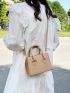 Mini Crocodile Embossed Double Handle Square Bag