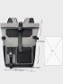 Two Tone Release Buckle Decor Flap Backpack