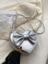 Mini Metallic Bow Decor Heart Design Novelty Bag
