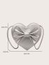 Mini Metallic Bow Decor Heart Design Novelty Bag
