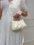 Mini Faux Pearl Decor Ruched Bag
