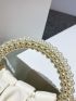 Mini Faux Pearl Decor Ruched Bag