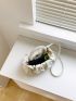 Mini Faux Pearl Decor Ruched Bag