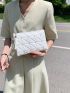 Quilted Studded & Tassel Decor Square Bag