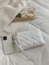 Quilted Studded & Tassel Decor Square Bag
