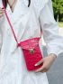 Crocodile Embossed Push Lock Flap Phone Wallet