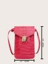 Crocodile Embossed Push Lock Flap Phone Wallet
