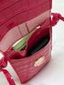 Crocodile Embossed Push Lock Flap Phone Wallet