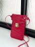 Crocodile Embossed Push Lock Flap Phone Wallet