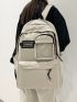 Letter Patch Functional Backpack Without Bag Charm