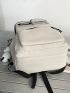 Letter Patch Functional Backpack Without Bag Charm