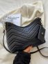 Chevron Quilted Hobo Bag With Coin Purse