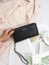 Slogan Graphic Long Wallet With Wristlet