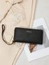 Slogan Graphic Long Wallet With Wristlet