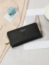 Slogan Graphic Long Wallet With Wristlet