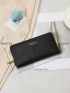 Slogan Graphic Long Wallet With Wristlet