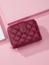 Quilted Snap Button Small Wallet