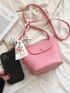 Twilly Scarf Decor Bucket Bag With Inner Pouch