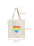 Colorblock Heart Graphic Shopper Bag