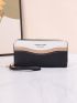 Colorblock Letter Graphic Long Wallet