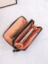 Letter Graphic Crocodile Embossed Long Wallet