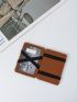Geometric Pattern Contrast Tape Card Holder