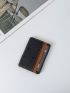 Geometric Pattern Contrast Tape Card Holder