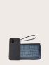 Slogan Graphic Crocodile Embossed Long Wallet