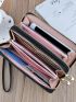 Slogan Graphic Crocodile Embossed Long Wallet