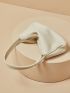 Litchi Embossed Hobo Bag