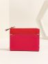 Letter Graphic Color Block Small Wallet