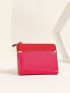 Letter Graphic Color Block Small Wallet