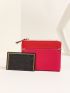 Letter Graphic Color Block Small Wallet