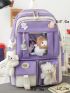5pcs Two Tone Backpack Set Without Doll