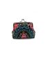 Floral Embroidered Kiss Lock Coin Purse