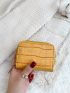 Stone Embossed Zipper Around Small Wallet