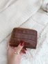 Crocodile Embossed Zipper Around Card Holder
