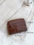 Crocodile Embossed Zipper Around Card Holder