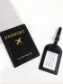 Letter Graphic Passport Case With Luggage Tag