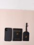 Letter Graphic Passport Case With Luggage Tag