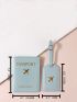 Letter Graphic Passport Case & Luggage Tag