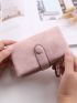 Snap Button Small Wallet With Wristlet