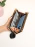 Butterfly Embroidered Chain Decor Long Wallet With Bag Charm