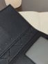 Studded Decor Geometric Embossed Button Decor Long Wallet