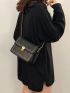 Minimalist Stitch Trim Flap Square Bag