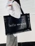 Slogan Graphic Shopper Bag