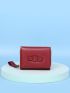Bow Decor Snap Button Small Wallet