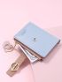 Letter Graphic Heart Charm Small Wallet