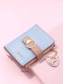 Letter Graphic Heart Charm Small Wallet