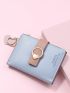 Letter Graphic Heart Charm Small Wallet